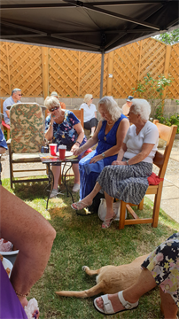 Garden party people, Babs and Linda with Doreen